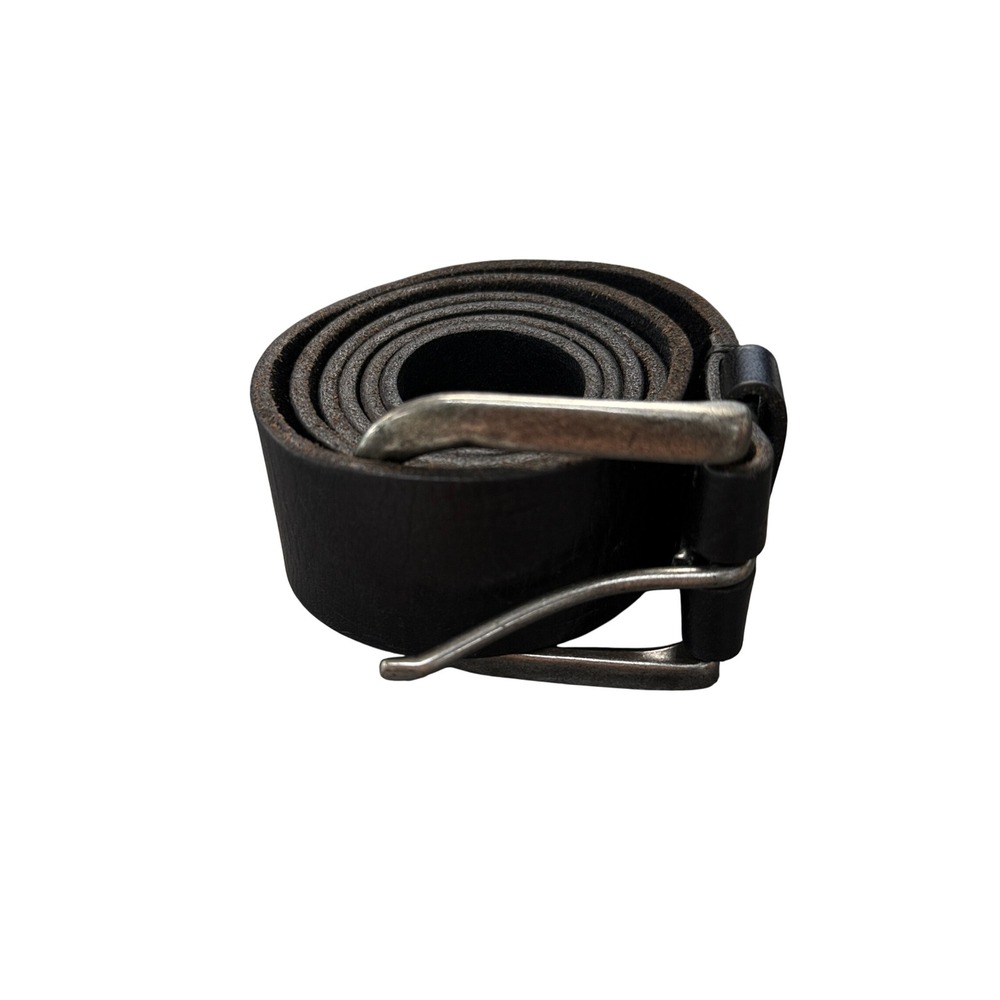 Leather Island Belt Mens 36 Black Excellent Genuine Leather Distressed Buckle